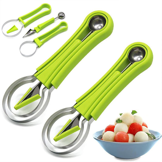 Melon Baller Scoop Set,Fruit Cutters, 4 In 1